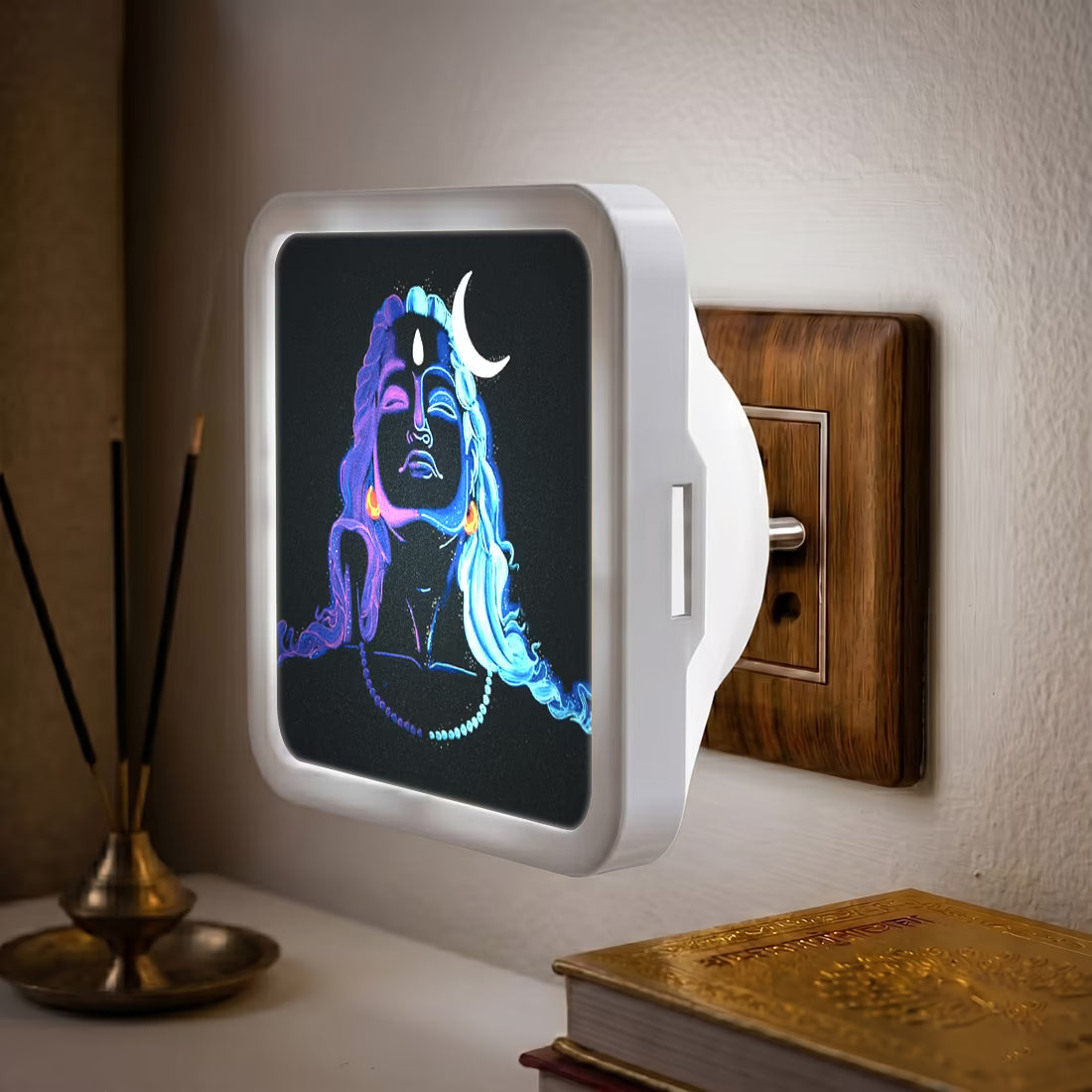 Shiv Ji Neon Art Plug-In Acrylic LED Night Lamp | Fashionury