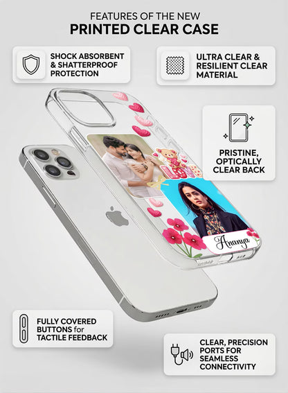 Teddy Love Bear Dual Photo Silicone Mobile Cover