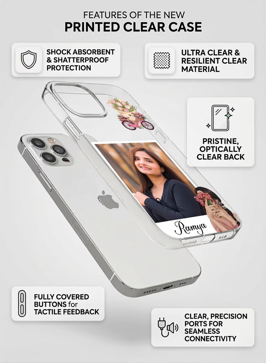Pink Bicycle Tulip Custom Silicone Mobile Cover