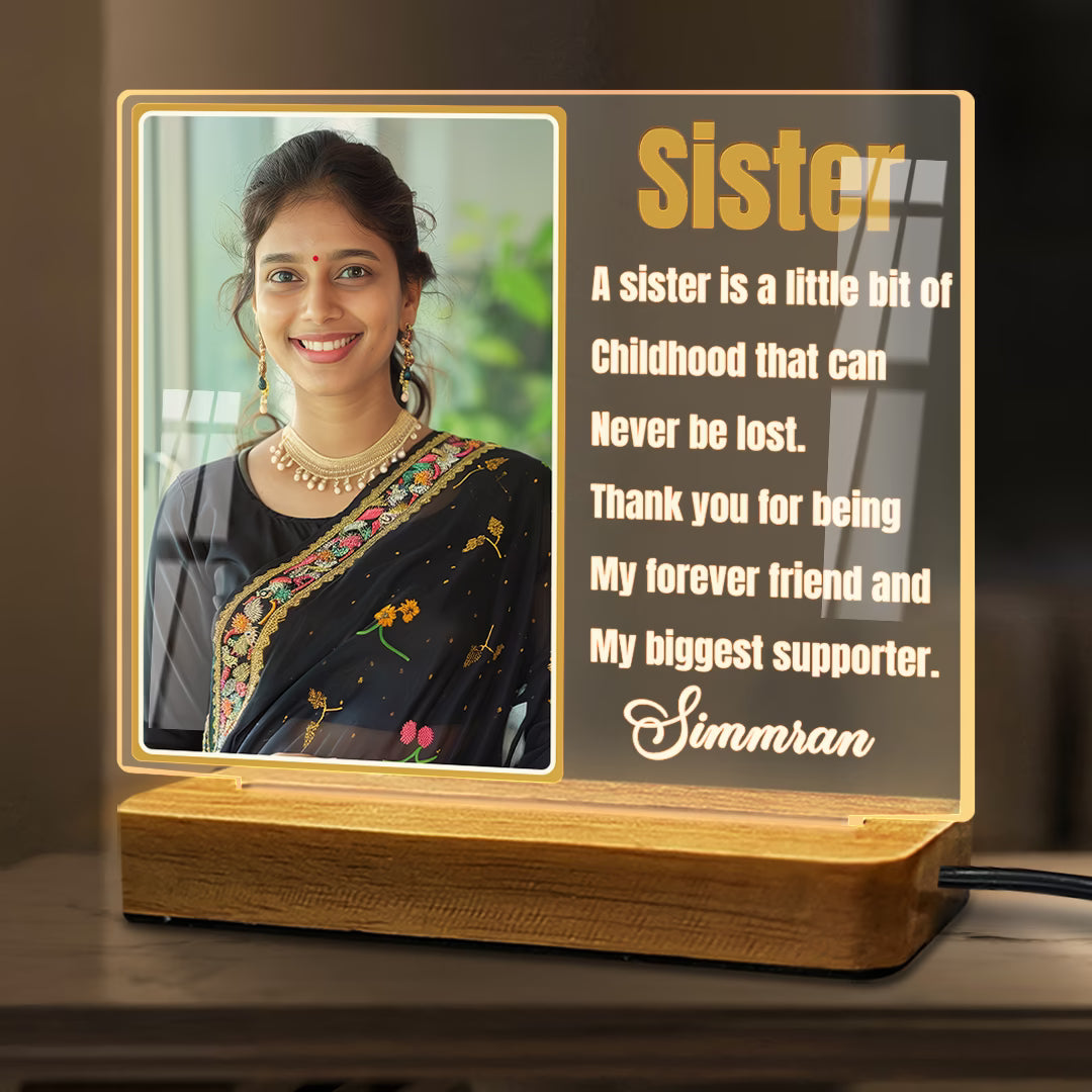 Sister Custom Acrylic LED Photo Lamp