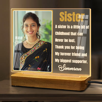 Sister Custom Acrylic LED Photo Lamp
