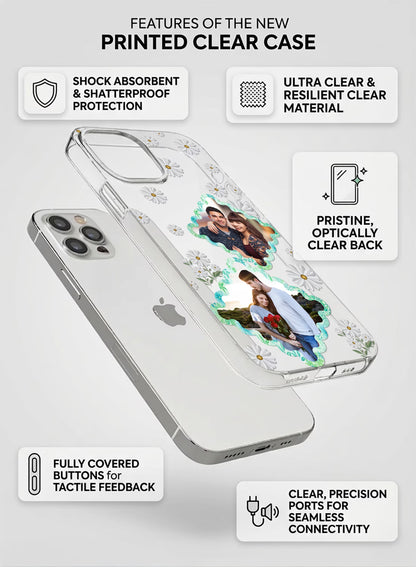 Daisy Floral Dual Photo Clear Silicone Mobile Cover