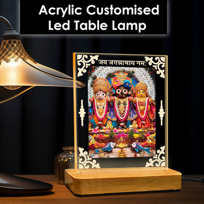 Buy Online Fashionury Acrylic Spiritual Lamp Jagannath Puri Ji Acrylic Led Lamp - Wooden Stand D3