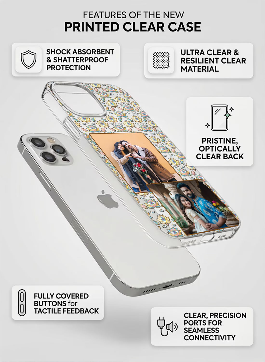 Lotus Evil Eye Dual Photo Custom Silicone Mobile Cover