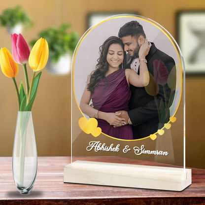 Custom Couple Arch Acrylic Tabletop Photo Frame