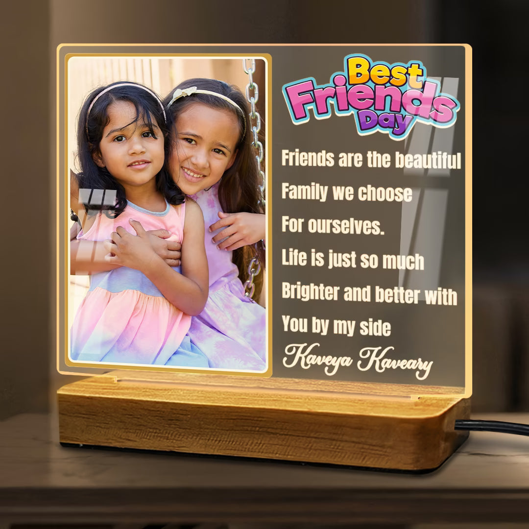 Custom Best Friends Day Acrylic LED Lamp