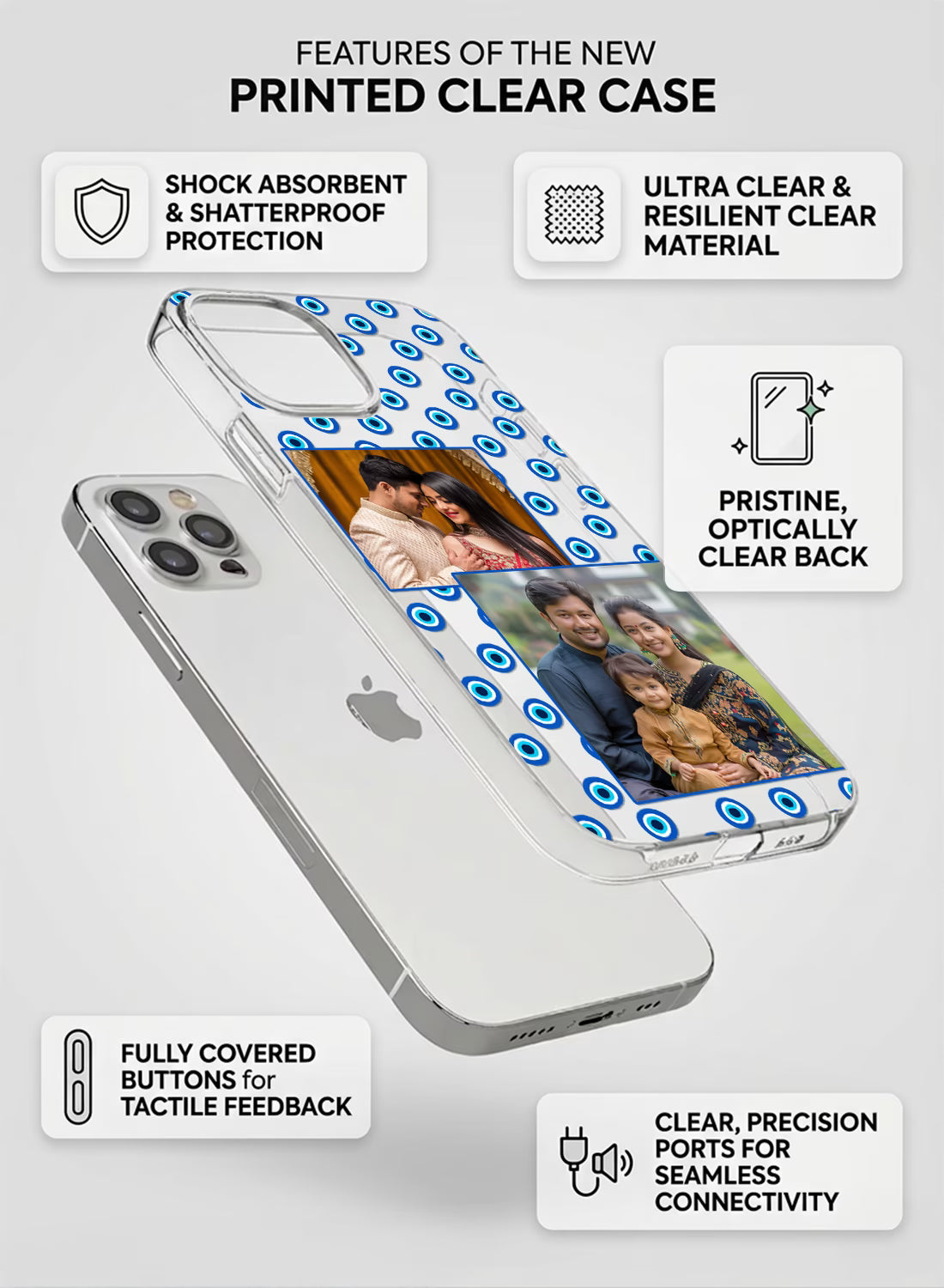 Evil Eye Dual Photo Custom Silicone Mobile Cover