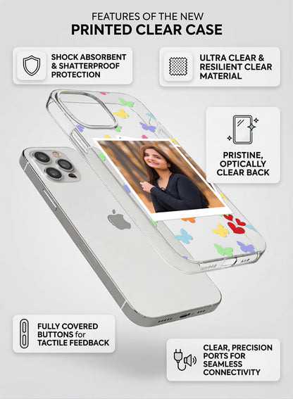 Colourful Butterfly Heart Custom Photo Silicone Mobile Cover