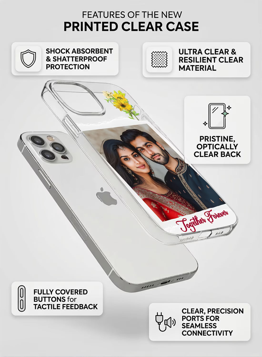 Sunflower Polaroid Custom Photo & Name TPU Mobile Cover