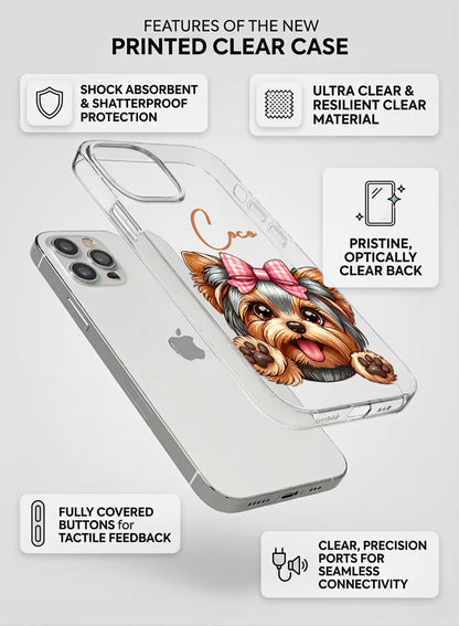 Cute Puppy Dog Printed Clear Silicone Back Cover
