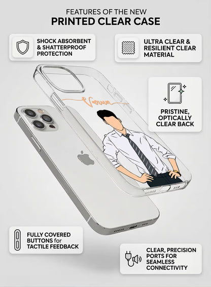 Classy Formal Boy Printed Clear Silicone Back Cover