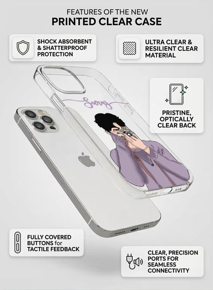 Photographer Boy Printed Clear Silicone Back Cover