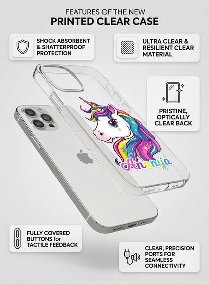 Magical Unicorn Printed Clear Silicone Back Cover
