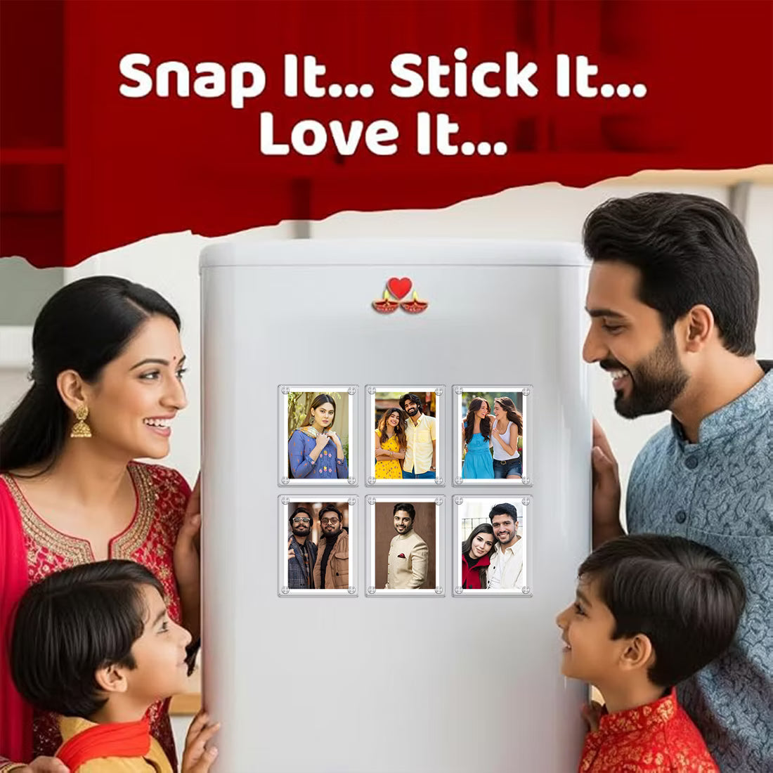 Polaroid acrylic photo fridge magnet set of 6 with insert photos and silver screw corners – Fashionury
