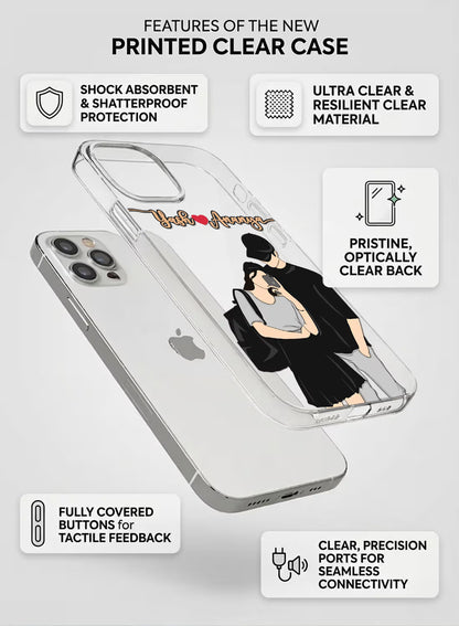 Aesthetic Selfie Couple Printed Clear Silicone Back Cover
