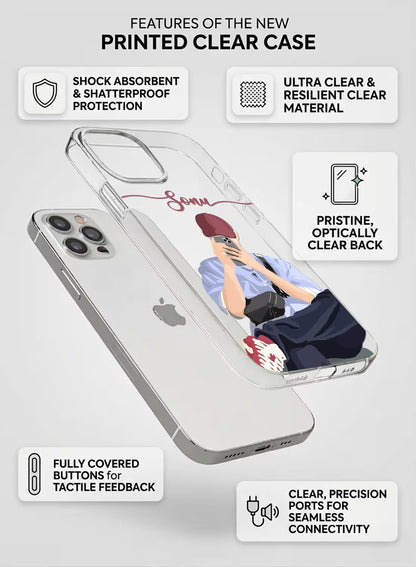 Street Style Selfie Boy Printed Clear Silicone Back Cover