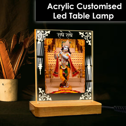 Buy Online Fashionury Acrylic Spiritual Lamp Kanha Ji Acrylic Led Lamp - Wooden Stand-D1