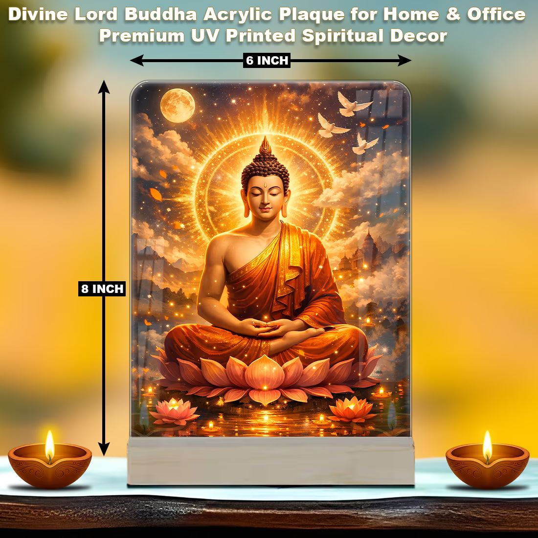 Gautam Buddha Acrylic Tabletop Frame | Fashionury