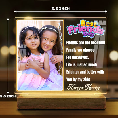 Custom Best Friends Day Acrylic LED Lamp