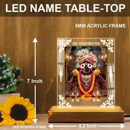 Buy Online Fashionury Acrylic Spiritual Lamp Jagannath Ji Acrylic Led Lamp - Wooden Stand D2