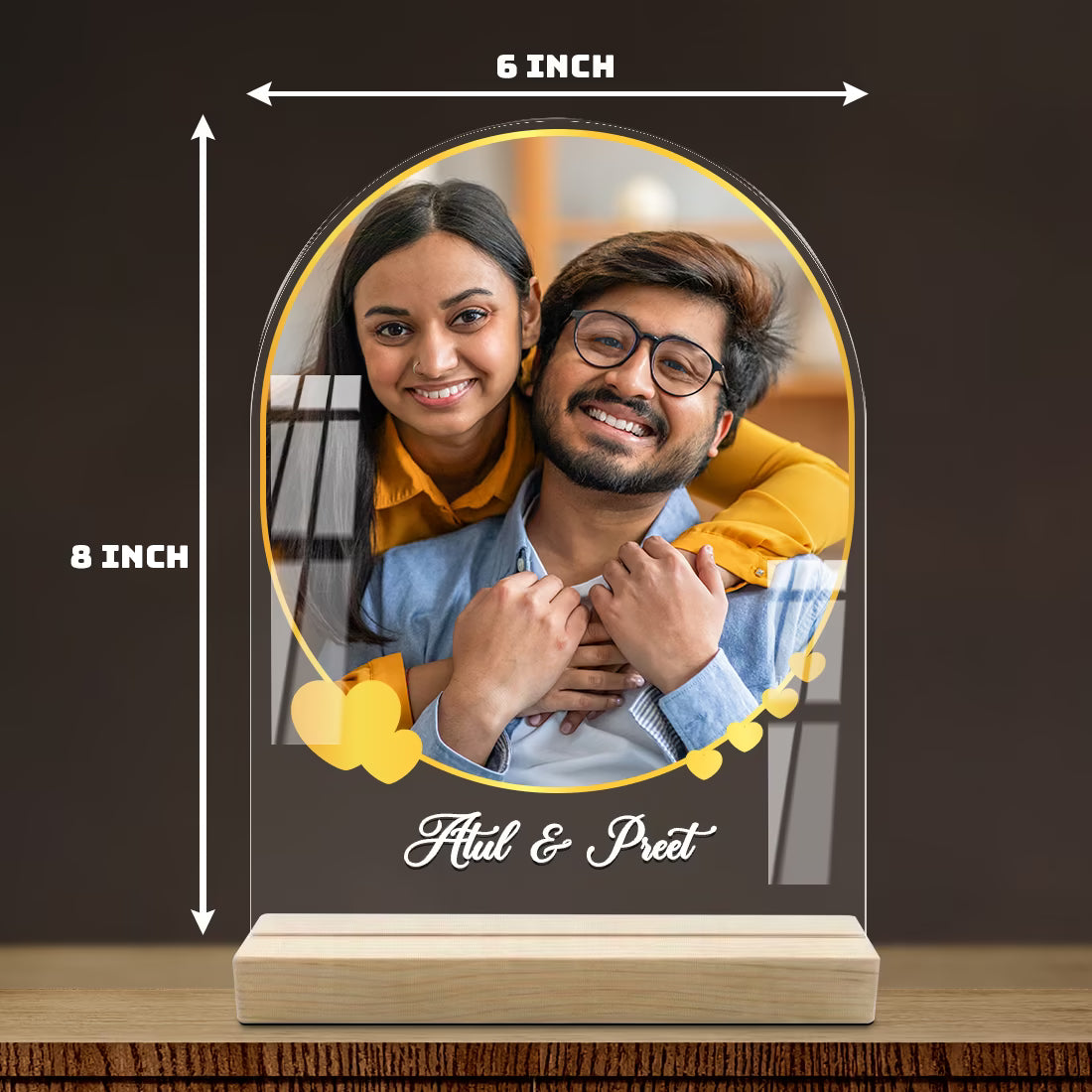 Custom Couple Arch Acrylic Tabletop Photo Frame