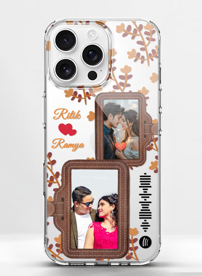 Couple 2 Photo Spotify Floral Clear Silicone Phone Cover