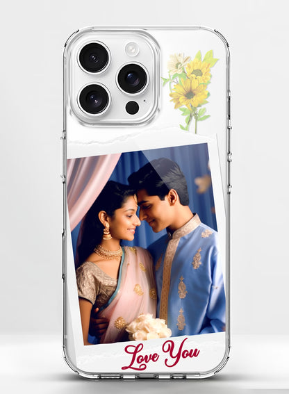 Sunflower Polaroid Custom Photo & Name TPU Mobile Cover