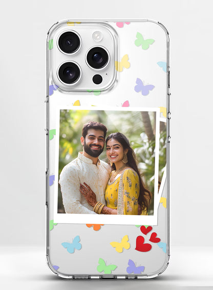 Colourful Butterfly Heart Custom Photo Silicone Mobile Cover