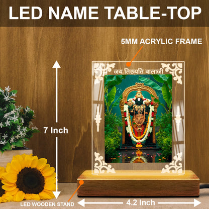 Buy Online Fashionury Acrylic Spiritual Lamp Lord Venkateshwara Acrylic Led Lamp - Wooden Stand D2