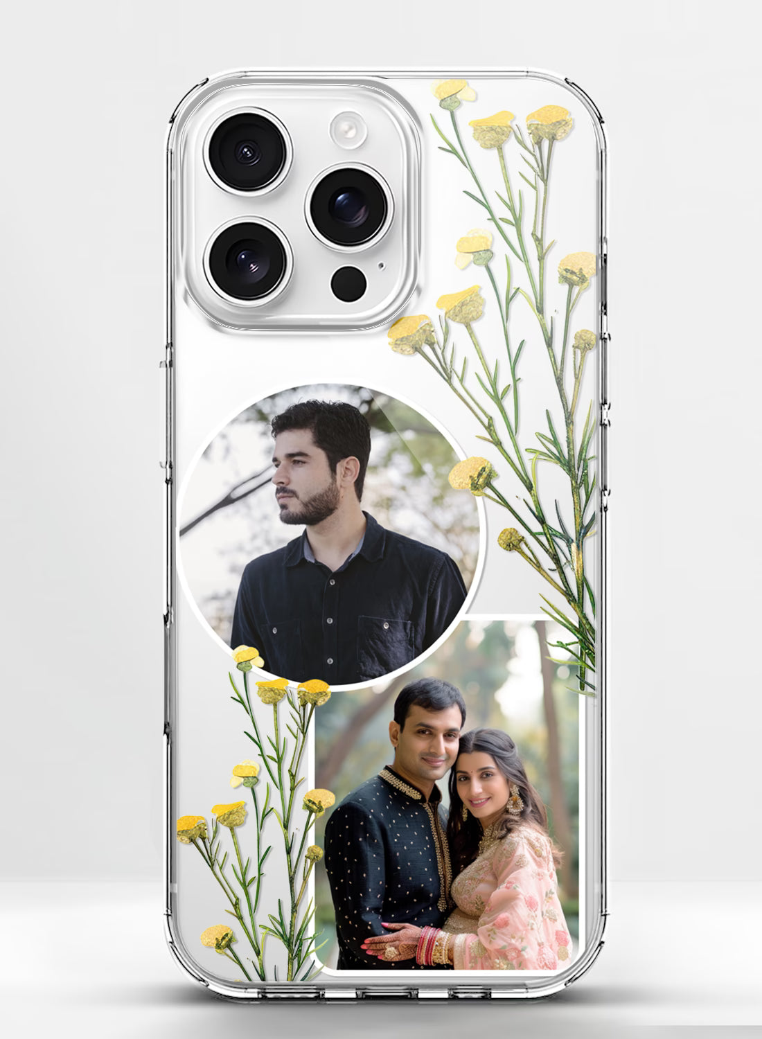 Yellow Wildflower Dual Photo Custom TPU Mobile Cover