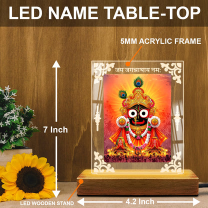 Buy Online Fashionury Acrylic Spiritual Lamp Jagannath Ji Acrylic Led Lamp - Wooden Stand D1