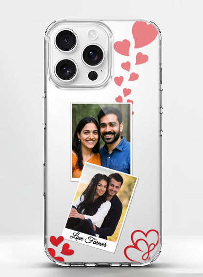Love Forever Dual Photo Custom Silicone Mobile Cover