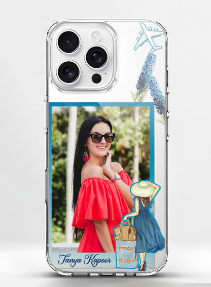 Travel Girl Airplane Custom Photo Silicone Mobile Cover