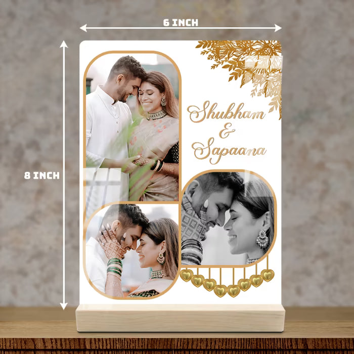 Custom 3 Photo Couple Acrylic Tabletop Frame