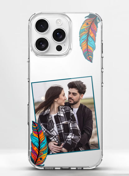 Boho Peacock Feather Custom Photo Silicone Mobile Cover
