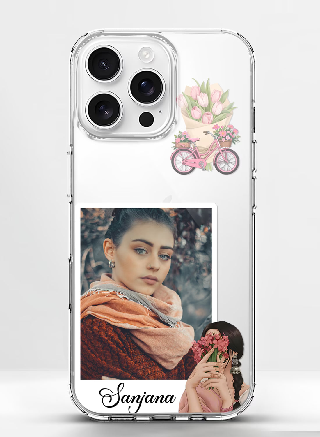 Pink Bicycle Tulip Custom Silicone Mobile Cover