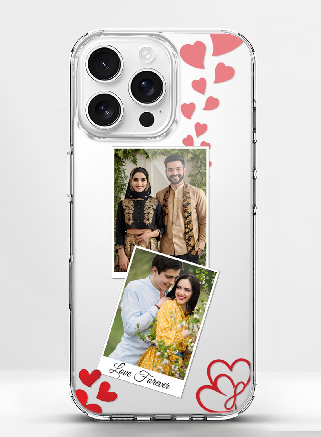 Love Forever Dual Photo Custom Silicone Mobile Cover