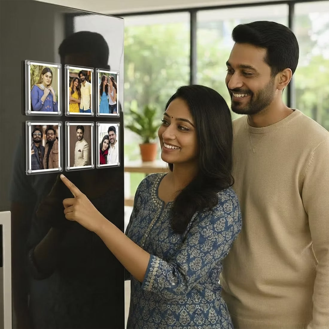 Polaroid acrylic photo fridge magnet set of 6 with insert photos and silver screw corners – Fashionury