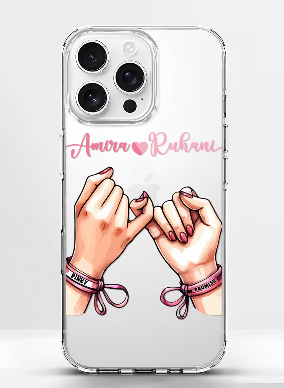Pinky Promise Hands Printed Clear Silicone Back Cover