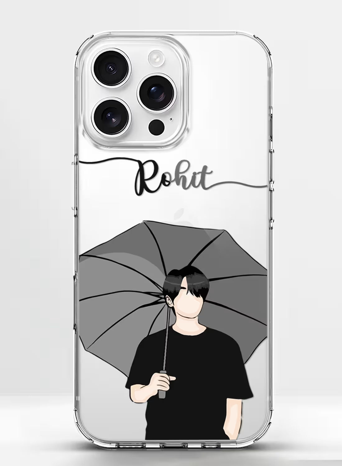 Aesthetic Umbrella Boy Printed Clear Silicone Back Cover