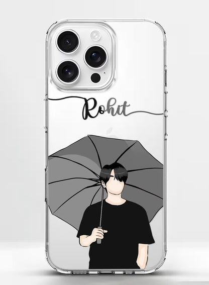 Aesthetic Umbrella Boy Printed Clear Silicone Back Cover