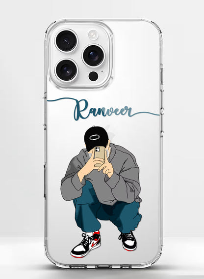 Streetwear Selfie Boy Printed Clear Silicone Back Cover
