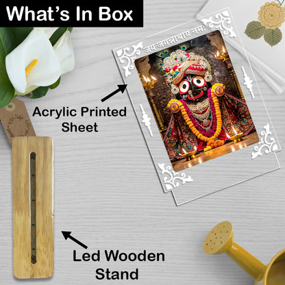 Buy Online Fashionury Acrylic Spiritual Lamp Jagannath Ji Acrylic Led Lamp - Wooden Stand D2