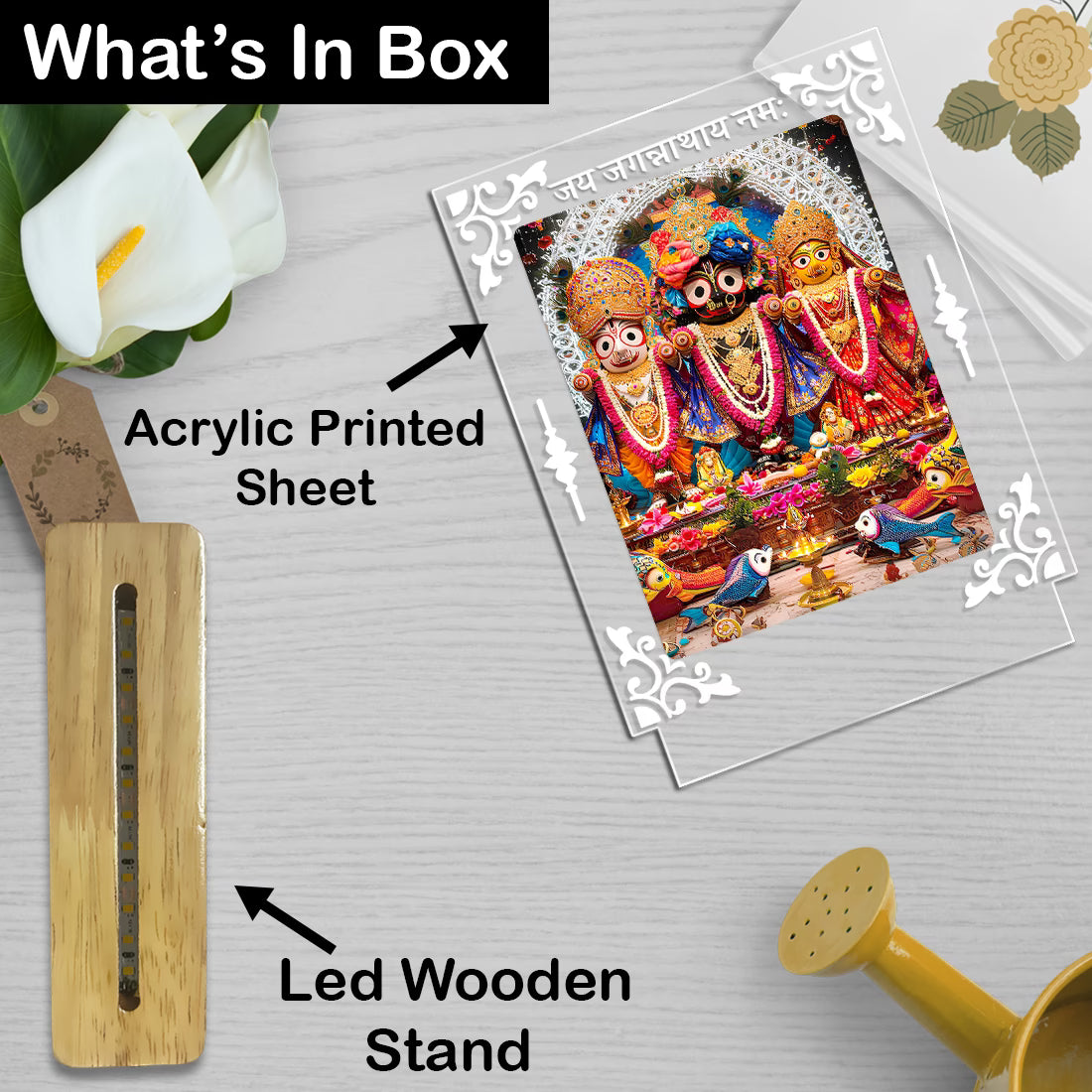 Buy Online Fashionury Acrylic Spiritual Lamp Jagannath Puri Ji Acrylic Led Lamp - Wooden Stand D3