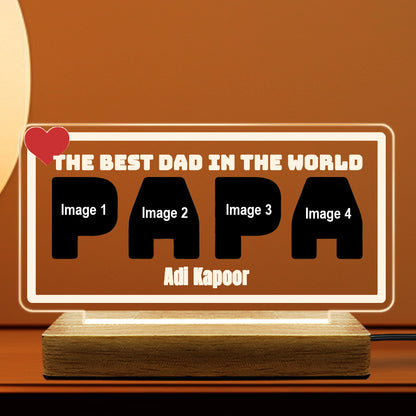 Best Dad in the World Photo Acrylic LED Lamp