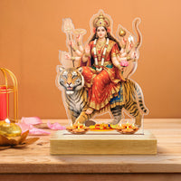 Maa Durga's Acrylic frame - Wooden Stand-D3