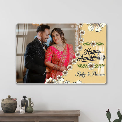 Happy Anniversary Custom Photo Acrylic Wall Frame