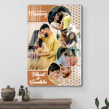 In Loving Memory couple acrylic wall frame with five photo collage and names