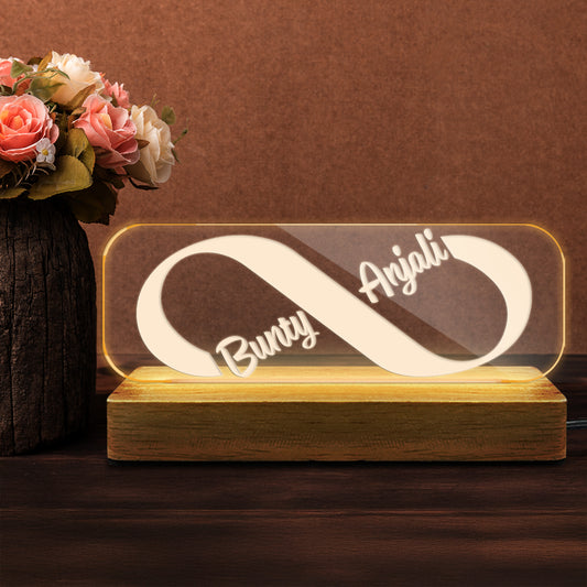 Customized LED Infinity Lamp with Engraved Name – Unique Night Light by Fashionury