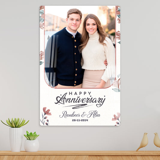 Purchase Online Custom anniversary wall photo frame made of acrylic in portrait design – ideal gift for home décor